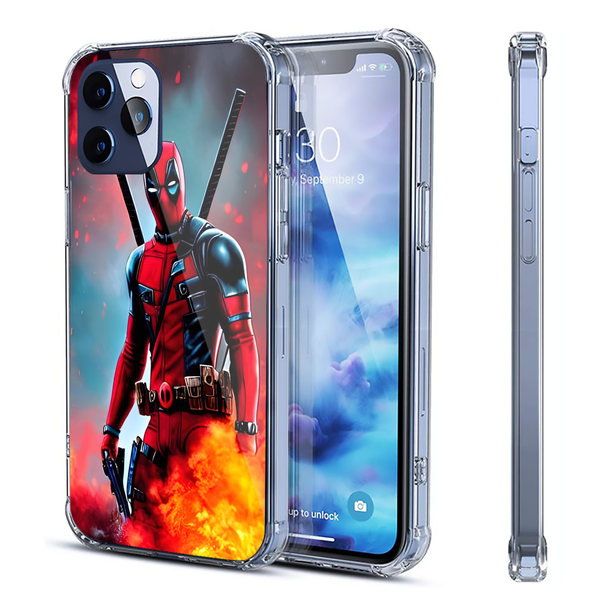 （画像用） Deadpool デッドプール 【iPhone 12シリーズ対応】透明スマホケース（クリアソフトケース）